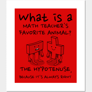 Math Teacher Favorite Animal Pun joke Posters and Art